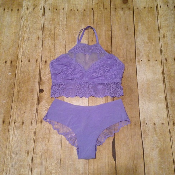 PINK Victoria's Secret Purple Unlined Set - Picture 2 of 6